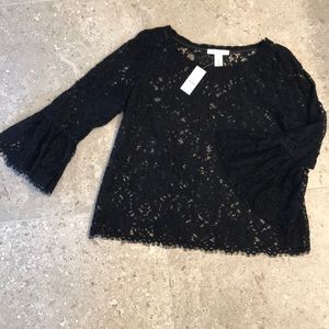 White House Black Market lace pullover top NWT